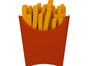 French fries cartoon 3D Model