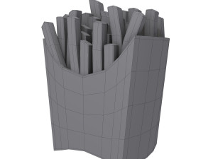 French fries cartoon 3D Model