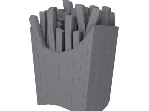 French fries cartoon 3D Model