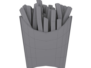 French fries cartoon 3D Model