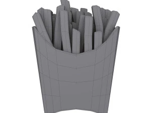 French fries cartoon 3D Model