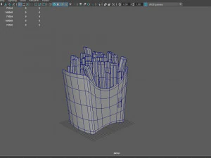 French fries cartoon 3D Model