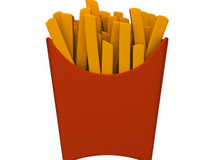 French fries cartoon 3D Model