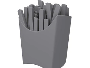 French fries cartoon 3D Model
