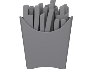 French fries cartoon 3D Model