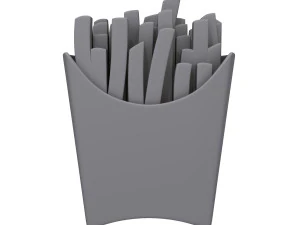 French fries cartoon 3D Model