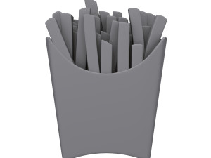 French fries cartoon 3D Model