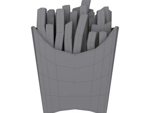 French fries cartoon 3D Model