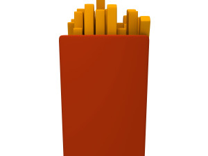 French fries cartoon 3D Model