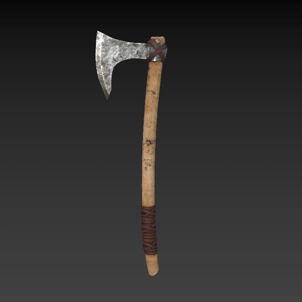Viking axe 3D Model .c4d .max .obj .3ds .fbx .stl .blend 