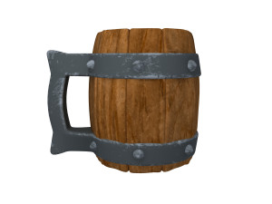 Medieval Wooden Mug Cartoon 3D Модель