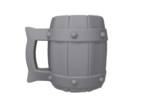 Medieval Wooden Mug Cartoon 3D Модель