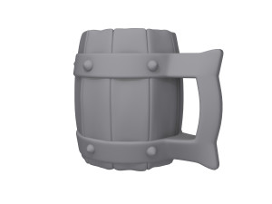 Medieval Wooden Mug Cartoon 3D Модель