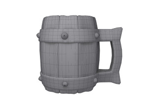 Medieval Wooden Mug Cartoon 3D Модель
