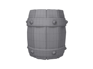 Medieval Wooden Mug Cartoon 3D Модель