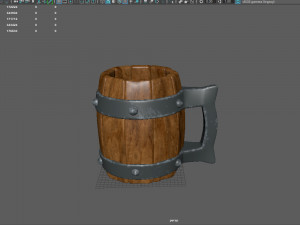Medieval Wooden Mug Cartoon 3D Модель