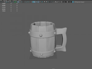 Medieval Wooden Mug Cartoon 3D Модель