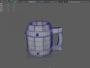 Medieval Wooden Mug Cartoon 3D Модель