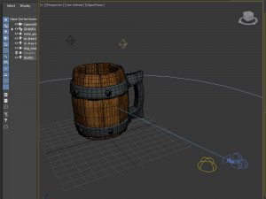 Medieval Wooden Mug Cartoon 3D Модель