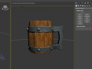 Medieval Wooden Mug Cartoon 3D Модель