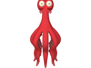 Octopus Cartoon 02 3D Model