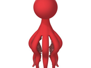 Octopus Cartoon 02 Model 3D