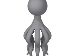 Octopus Cartoon 02 Model 3D