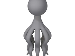 Octopus Cartoon 02 3D Model