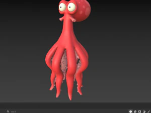 Octopus Cartoon 02 3D Model