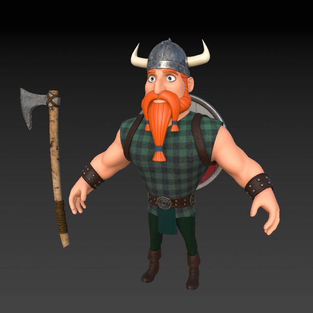 Viking Cartoon 3Dモデル .c4d .max .obj .3ds .fbx .stl .blend 