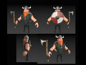 Dessin anim&eacute; viking Modèle 3D