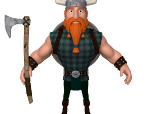 Dessin anim&eacute; viking Modèle 3D
