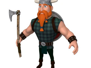 Dessin anim&eacute; viking Modèle 3D