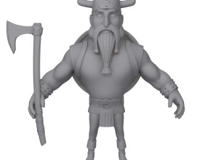 Dessin anim&eacute; viking Modèle 3D
