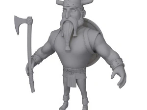 Dessin anim&eacute; viking Modèle 3D