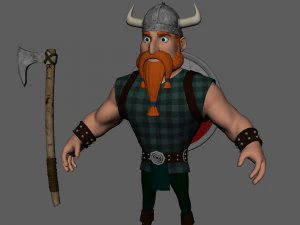 Dessin anim&eacute; viking Modèle 3D