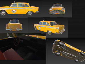 New York Retro Taxi Cab 3Dモデル