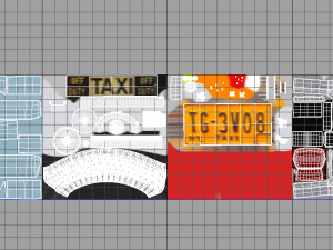 New York Retro Taxi Cab 3Dモデル