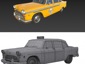 New York Retro Taxi Cab 3Dモデル