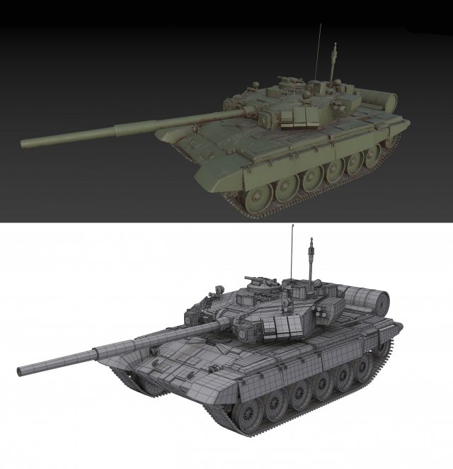 Soviet Union Tank T 84 3D Model .c4d .max .obj .3ds .fbx .lwo .lw .lws
