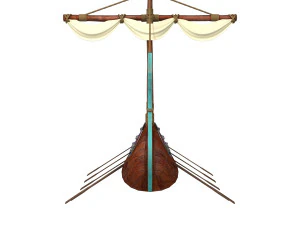 Viking ship cartoon 3D Model