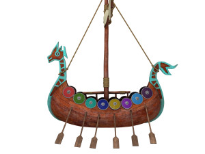 Viking ship cartoon 3D Model