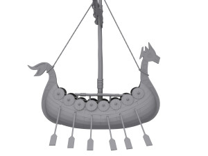 Viking ship cartoon 3D Model