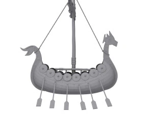 Viking ship cartoon 3D Model