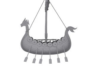 Viking ship cartoon 3D Model