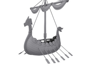 Viking ship cartoon 3D Model