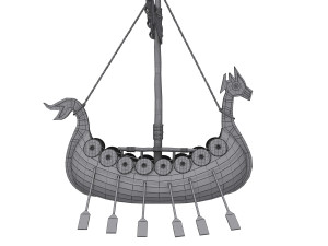 Viking ship cartoon 3D Model