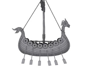 Viking ship cartoon 3D Model