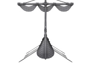 Viking ship cartoon 3D Model