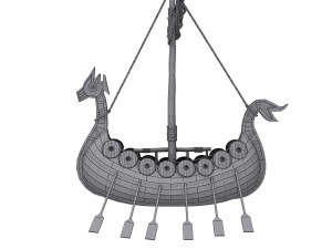 Viking ship cartoon 3D Model